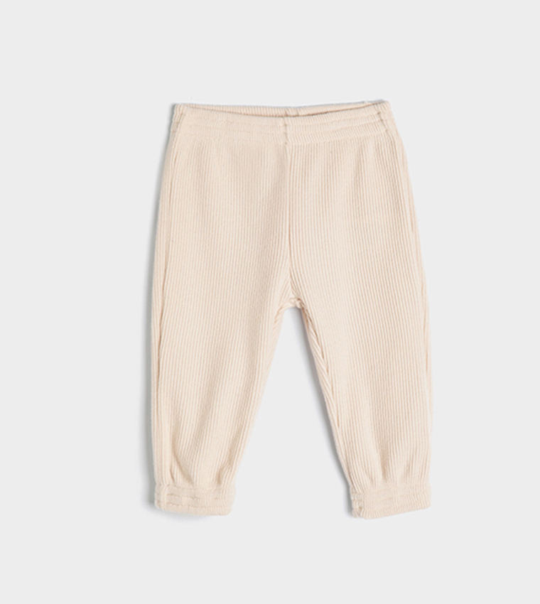 Buy Koton Ribbed Elastic Waist Joggers In Pink 6thStreet UAE