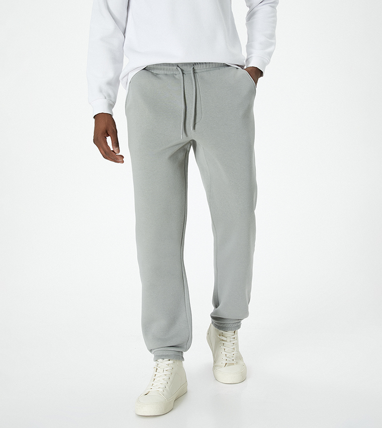 Grey joggers drawstring sale