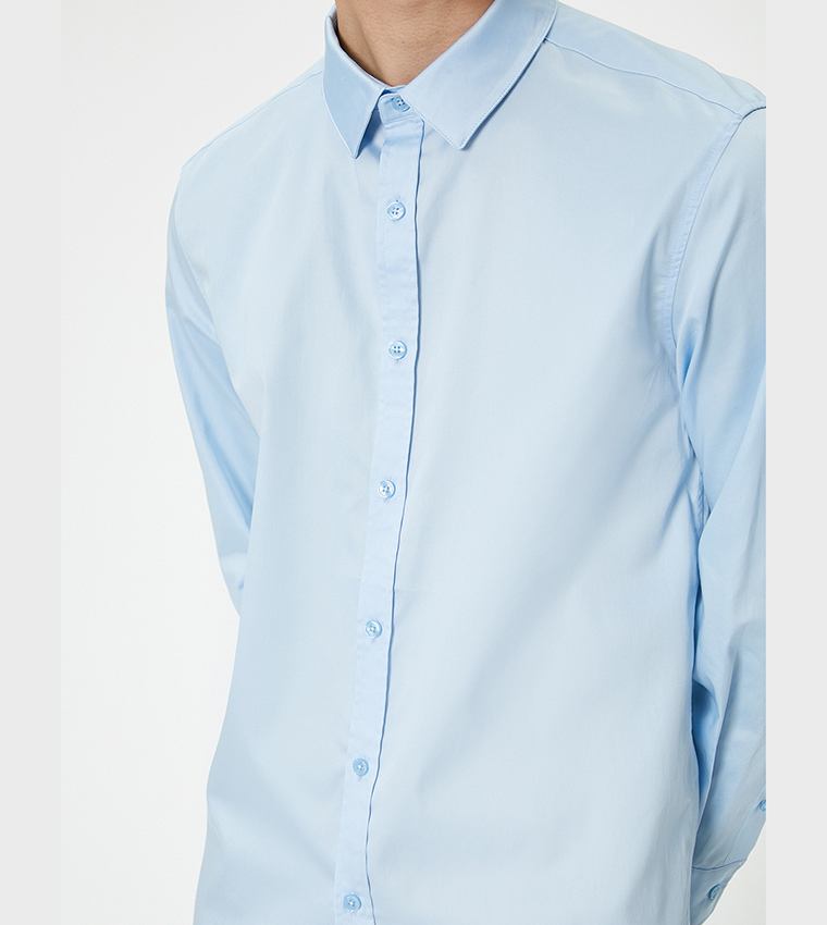 Solid Long Sleeves Slim Fit Shirt