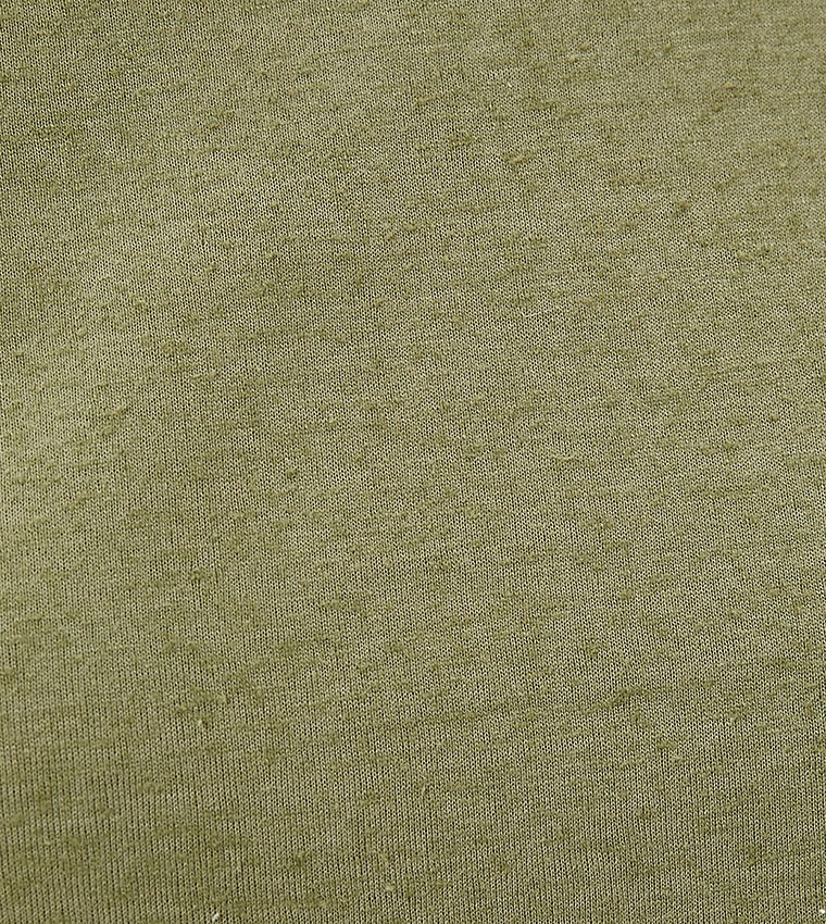 Solid Crew Neck Crop T-Shirt