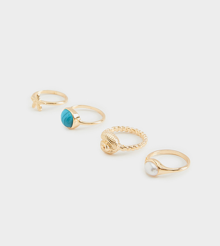 Buy Koton 4 Pack Gold Tone Rings In Gold 6thStreet UAE