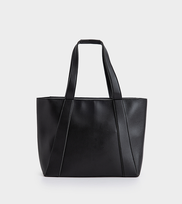 Faux leather tote best sale