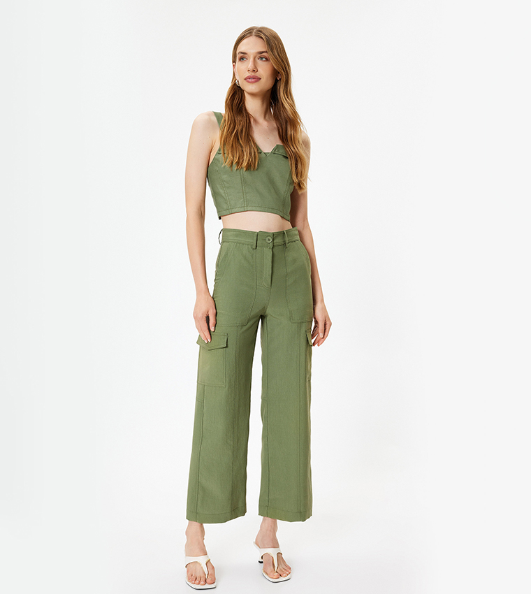 High Waist Wide Leg Cargo Pants