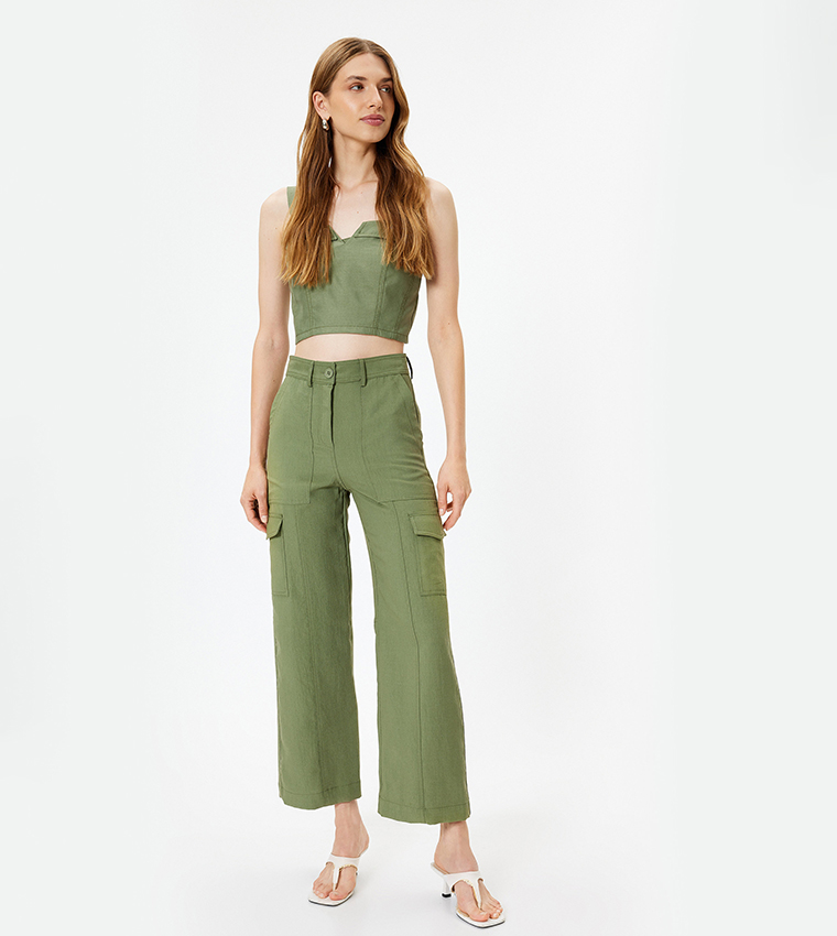 High Waist Wide Leg Cargo Pants
