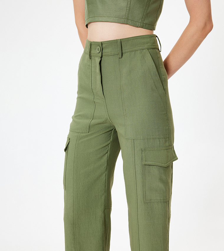High Waist Wide Leg Cargo Pants