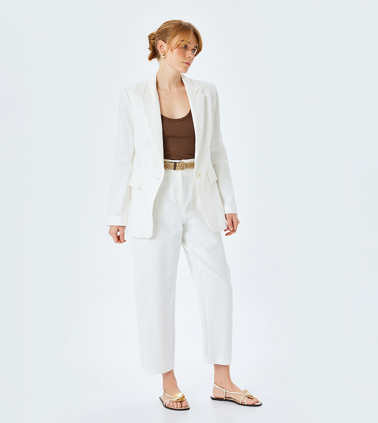 Solid Carrot Fit Trousers