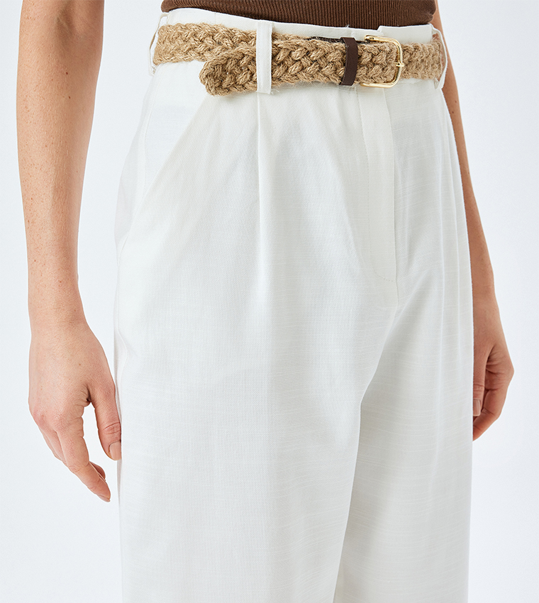 Solid Carrot Fit Trousers