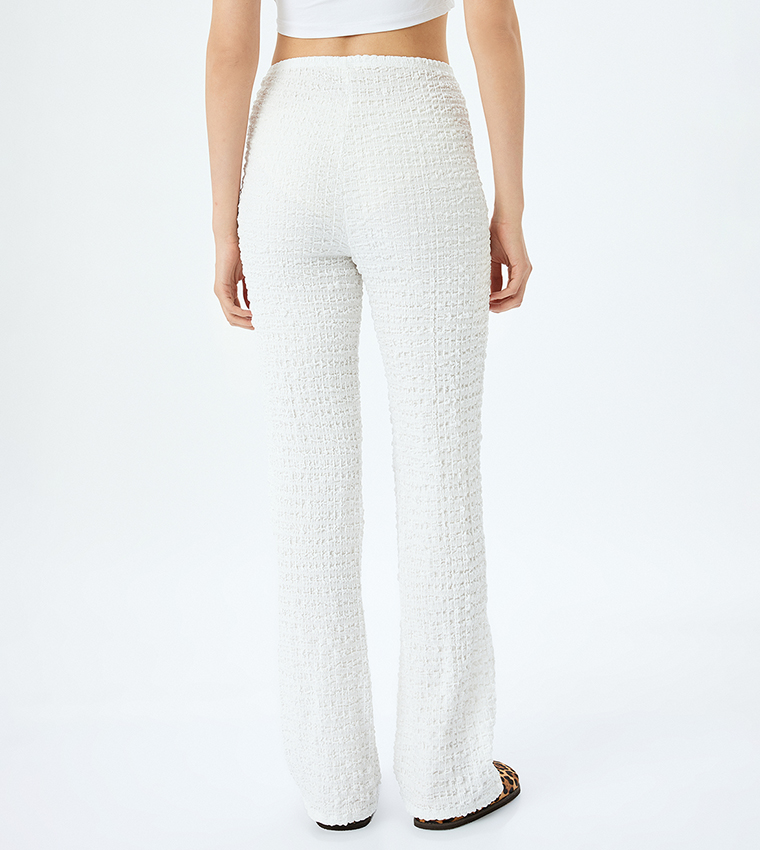 Textured Wide Leg Pants