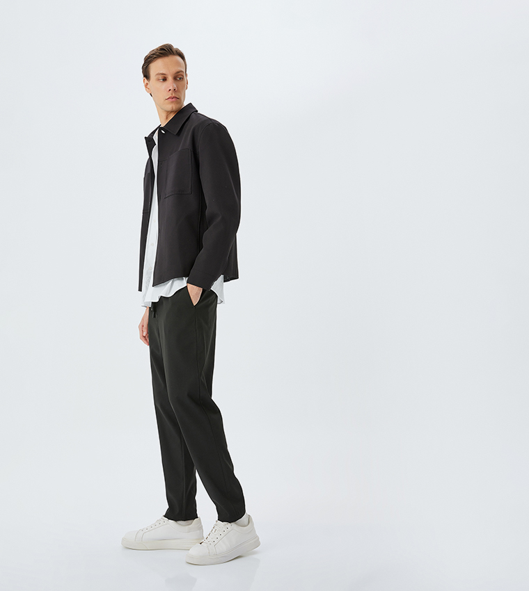 Mid Rise Tapered Fit Trousers