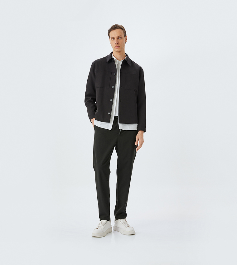 Mid Rise Tapered Fit Trousers