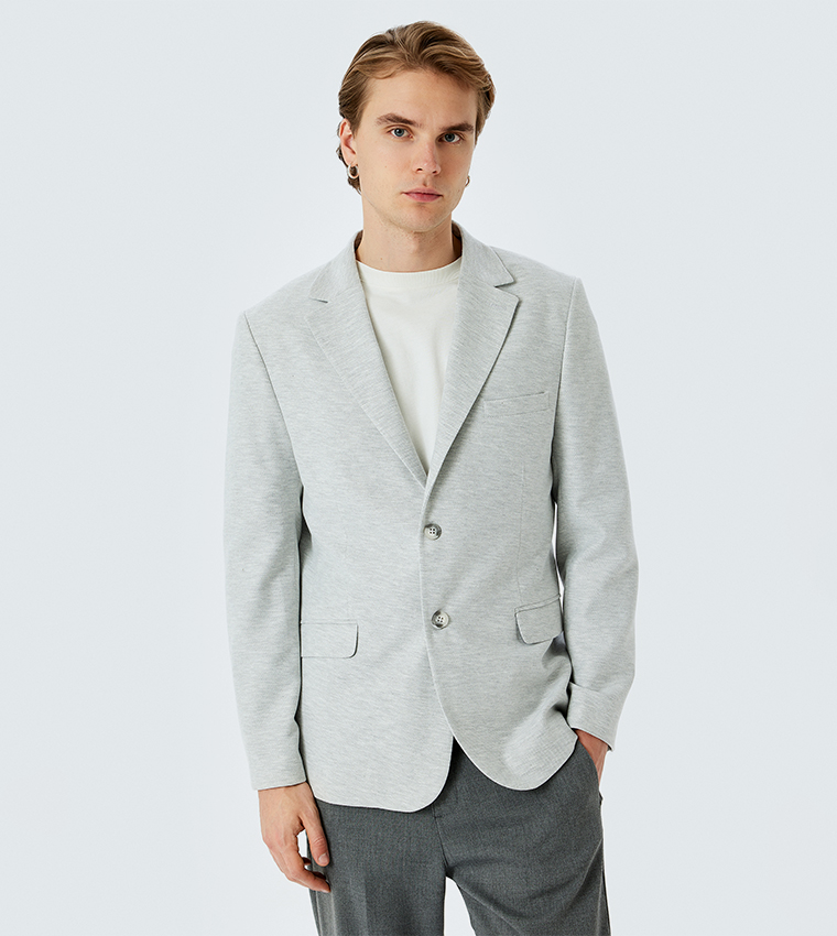 Solid Lapel Collar Blazer