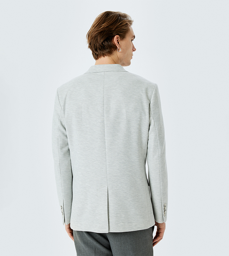 Solid Lapel Collar Blazer