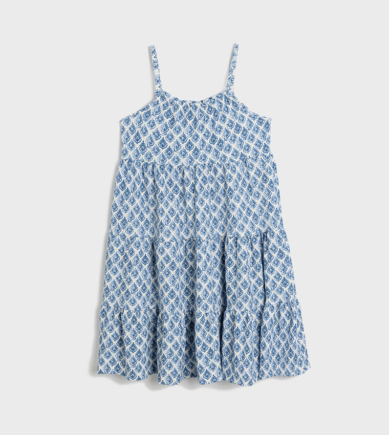 Printed Shoulder Strap Dress