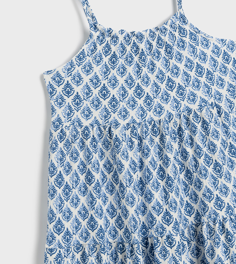 Printed Shoulder Strap Dress