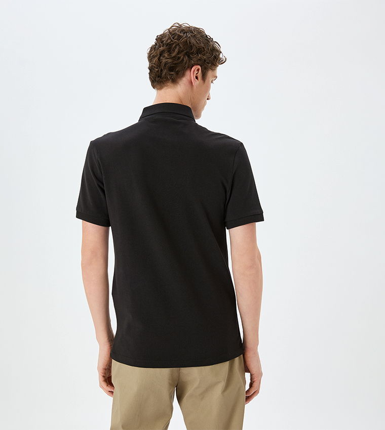 Textured Short Sleeves Polo T-Shirt
