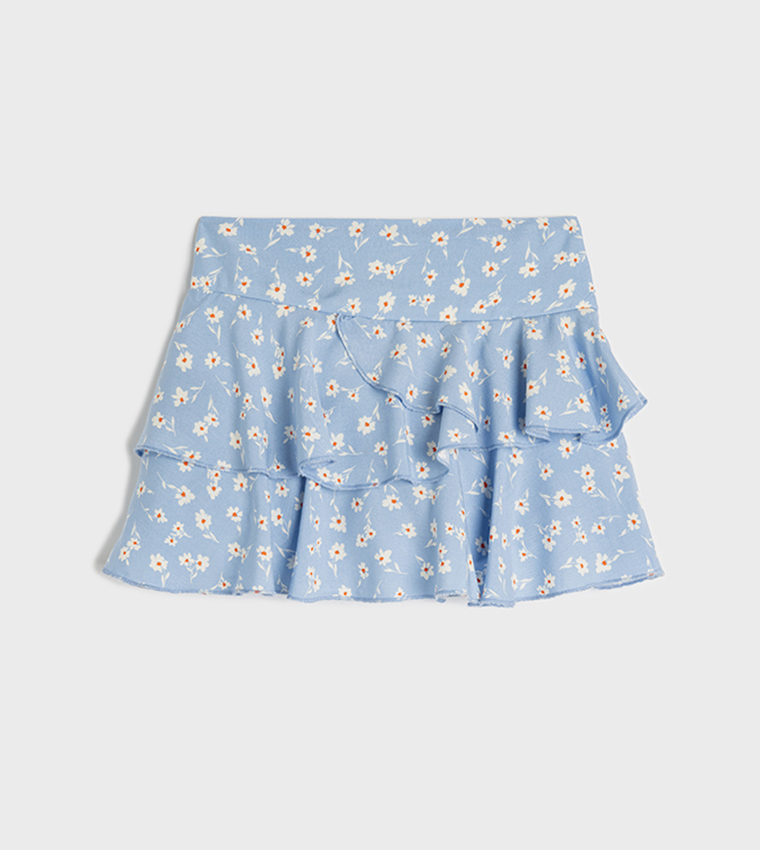 Printed Viscose Mini Skirt