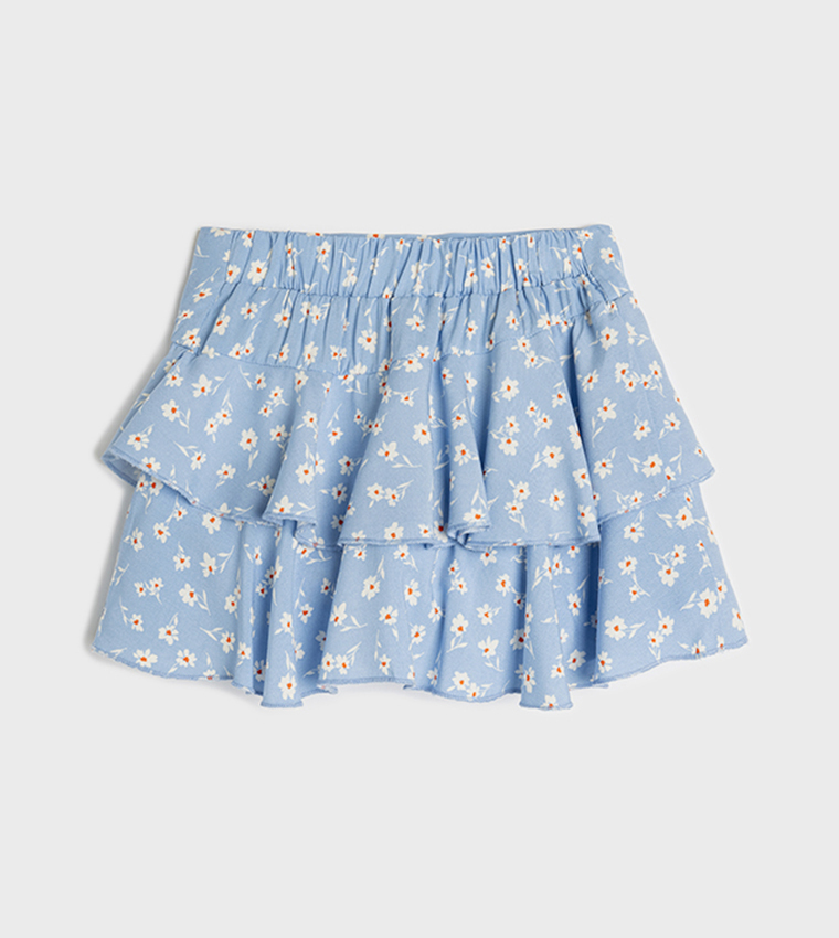 Printed Viscose Mini Skirt