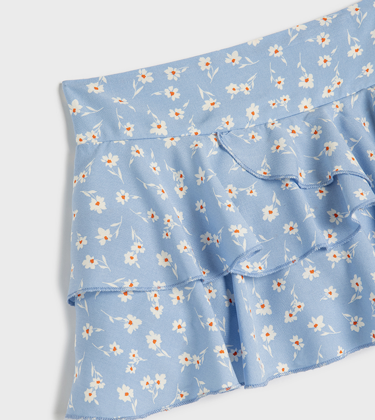 Printed Viscose Mini Skirt