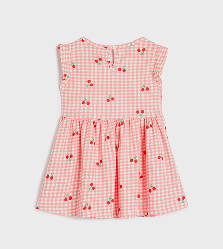 Printed Crew Neck Cotton Dress