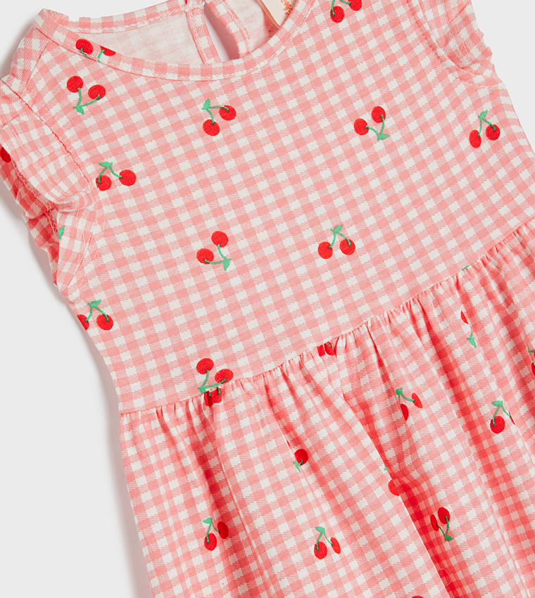 Printed Crew Neck Cotton Dress