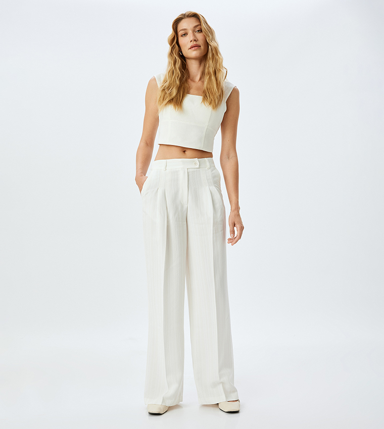 Solid Linen Crop Top