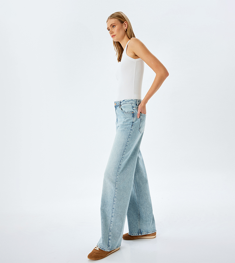 Washed Straight Fit Jeans