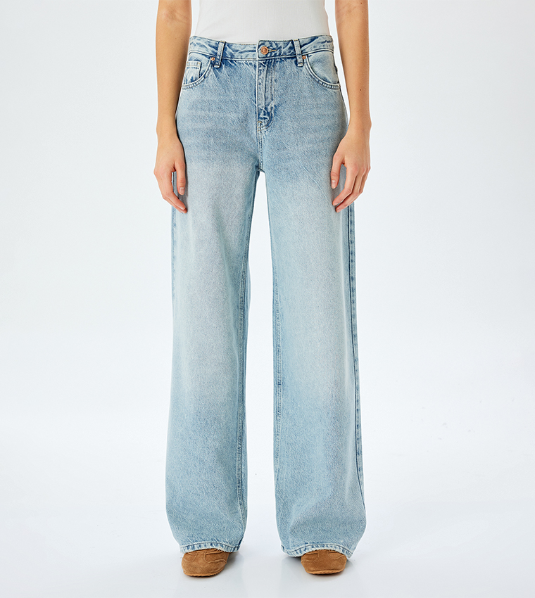 Washed Straight Fit Jeans