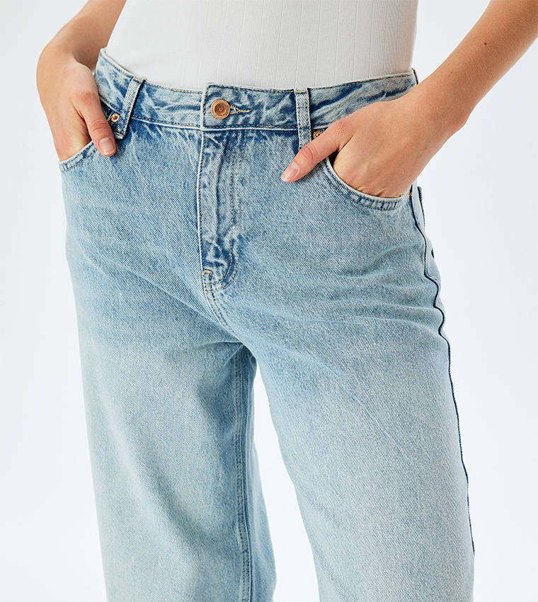 Washed Straight Fit Jeans