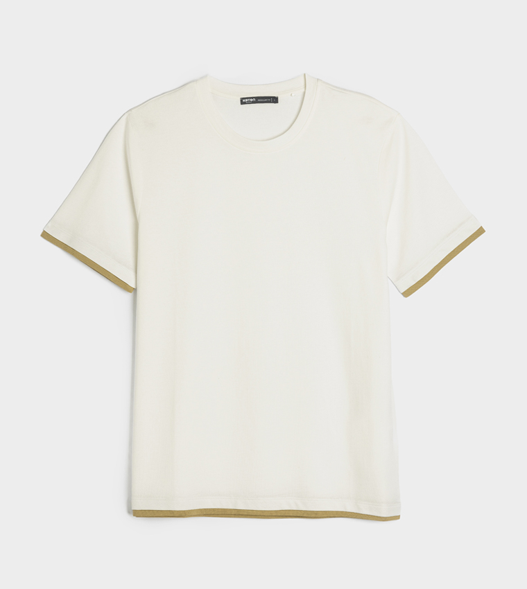 Contrast Trim Short Sleeves T-Shirt