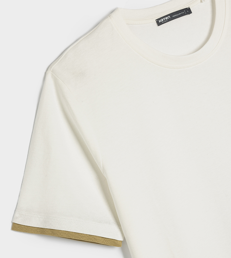 Contrast Trim Short Sleeves T-Shirt