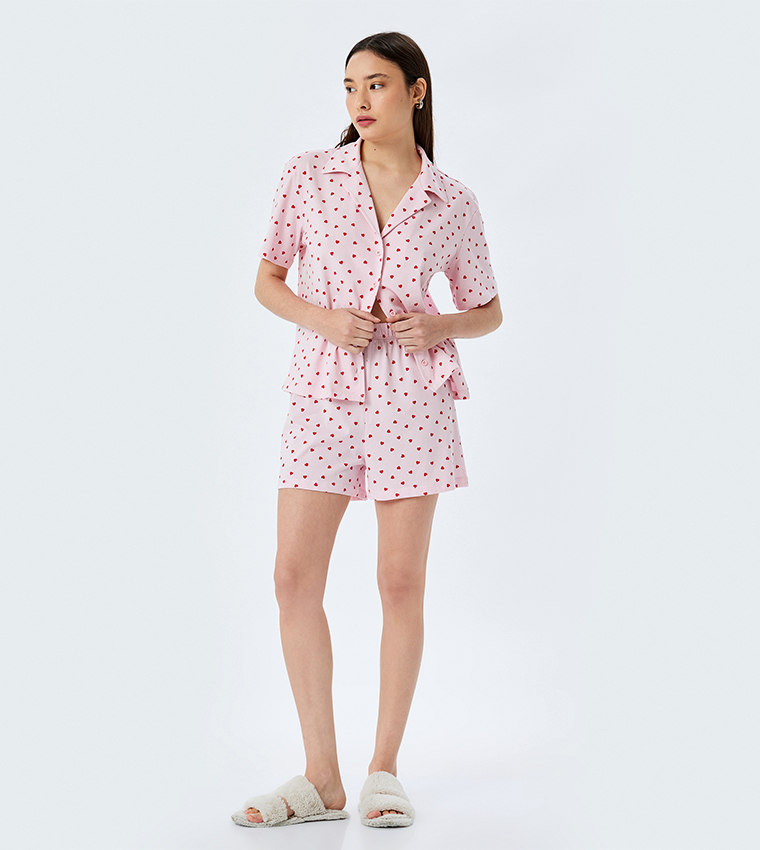 Printed Short Sleeves Pyjama Set