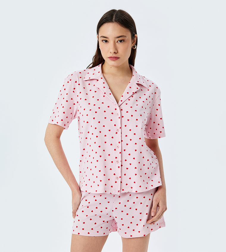 Printed Short Sleeves Pyjama Set