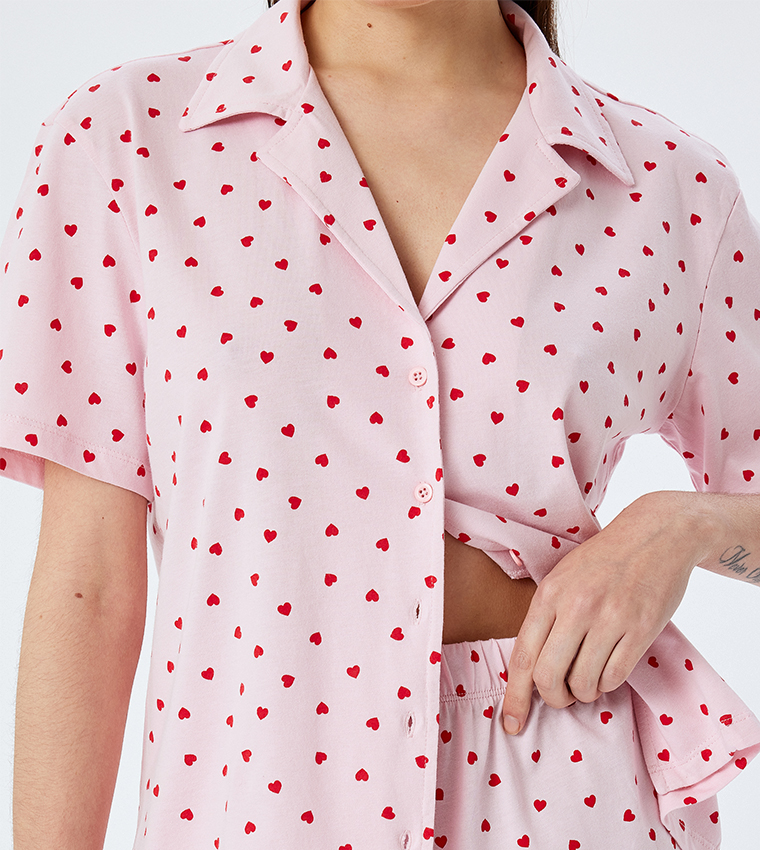Printed Short Sleeves Pyjama Set