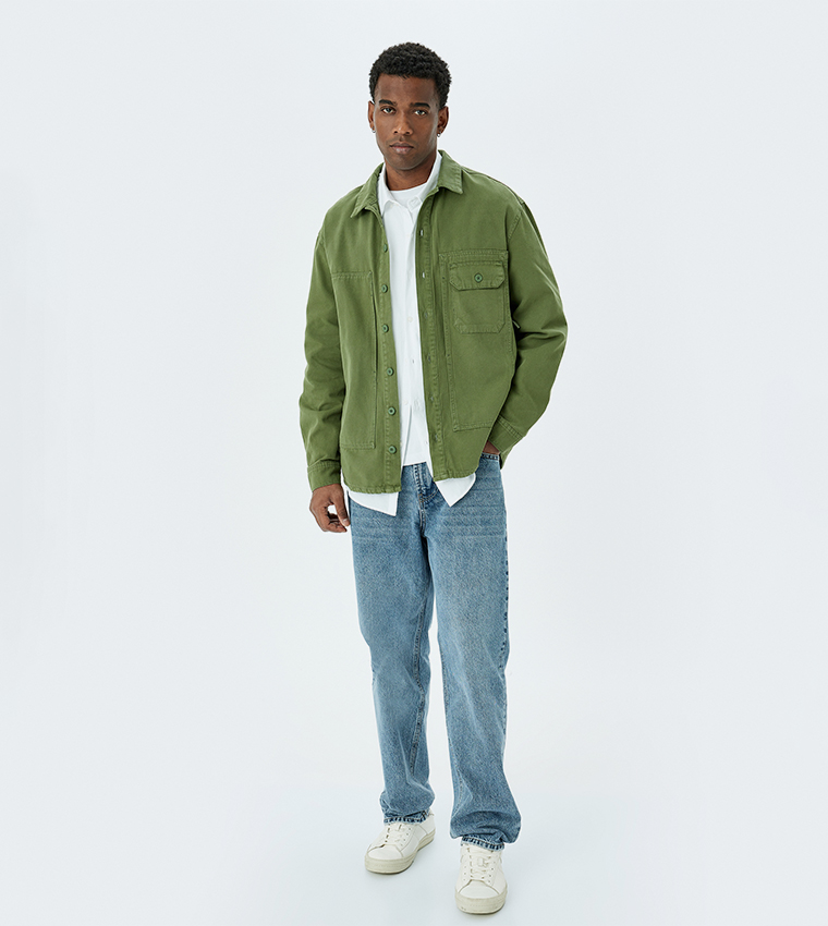 Faded Long Sleeves Denim Jacket