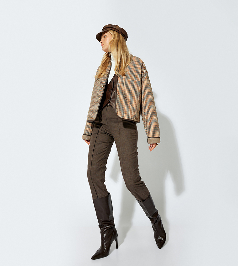 High Waist Cigarette Fit Pants