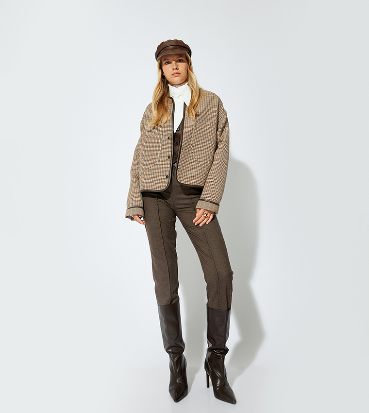 High Waist Cigarette Fit Pants