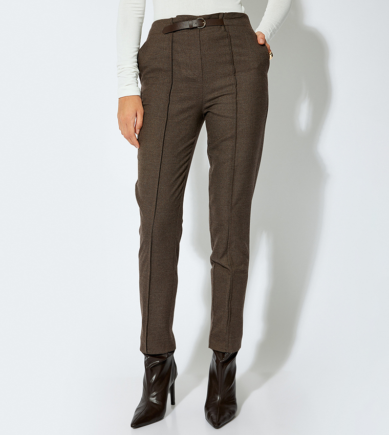 High Waist Cigarette Fit Pants
