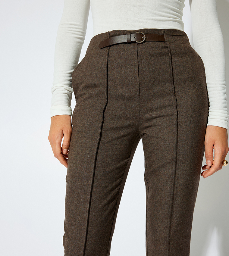 High Waist Cigarette Fit Pants