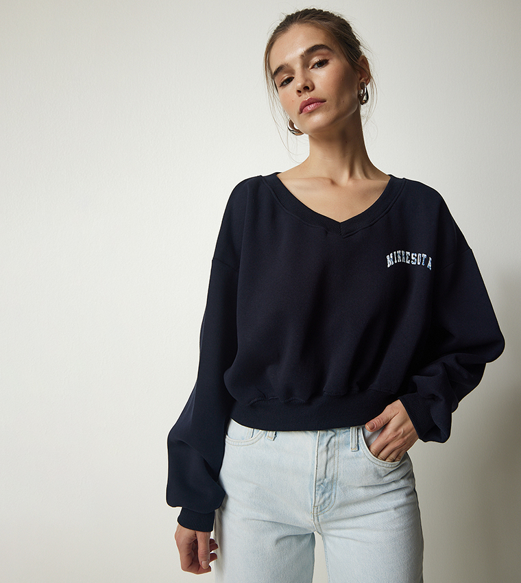 Oversized navy outlet sweatshirt