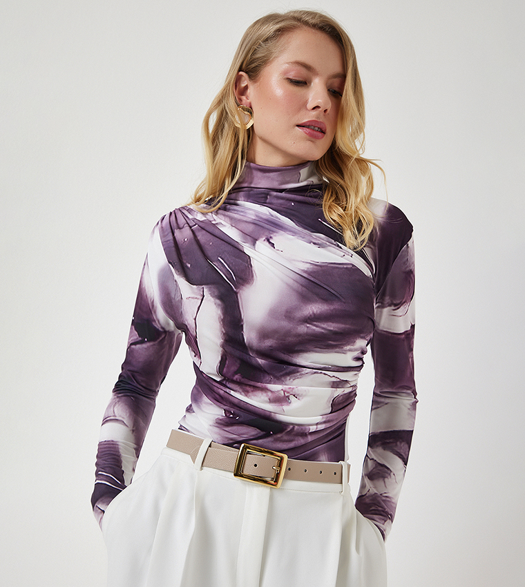 Tie-Dye High Neck Sandy Top