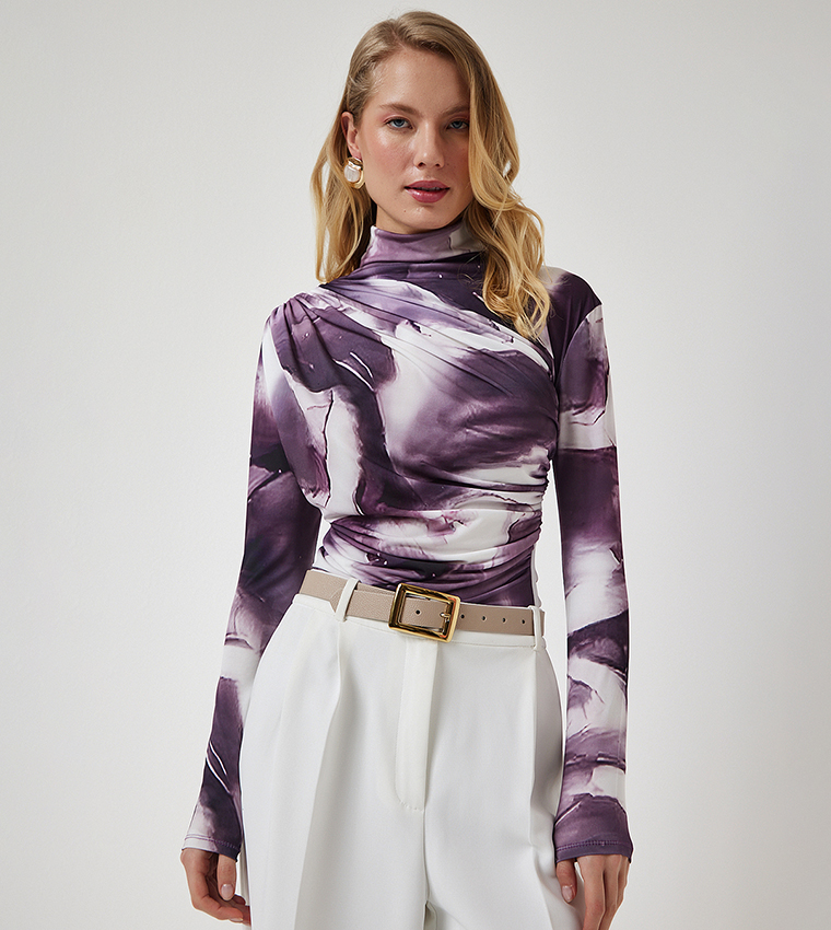 Tie-Dye High Neck Sandy Top