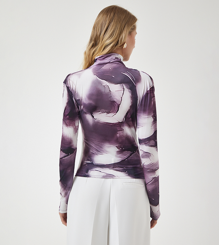 Tie-Dye High Neck Sandy Top