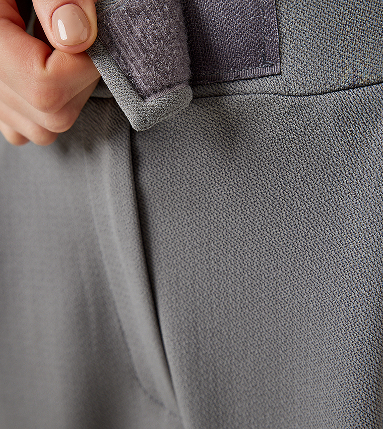 Solid Flared Velcro Trousers
