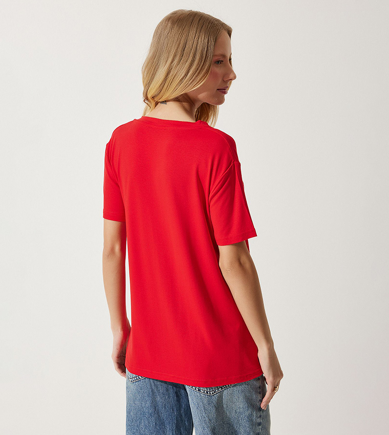 Solid V-Neck T-Shirt