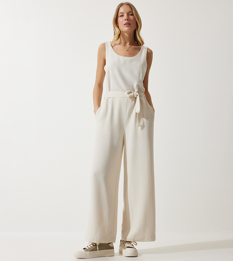 Solid Linen Overalls