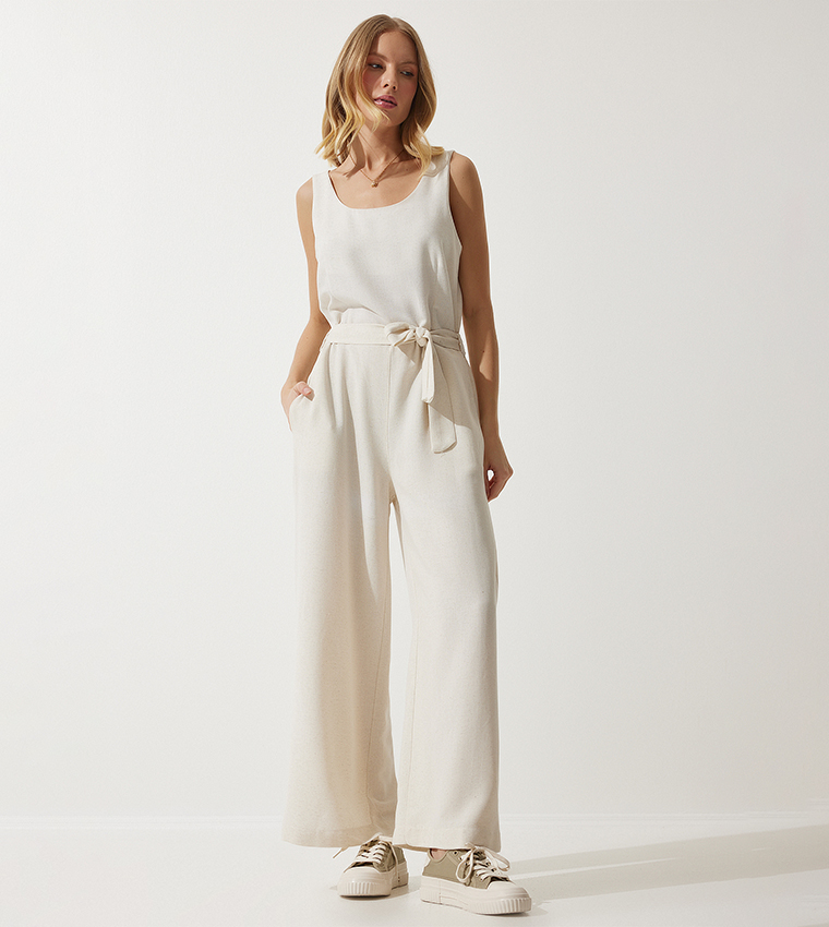 Solid Linen Overalls