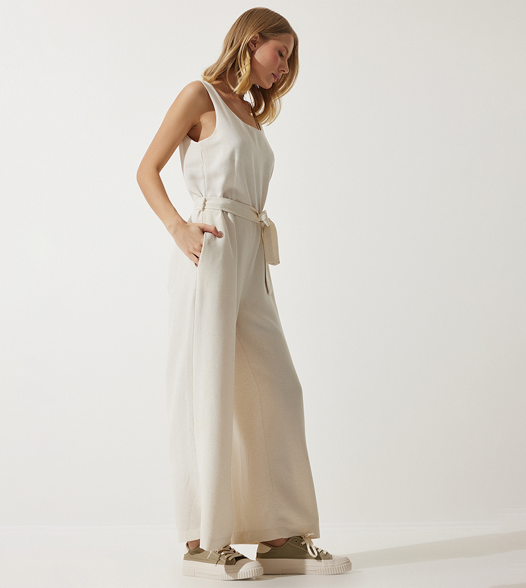 Solid Linen Overalls