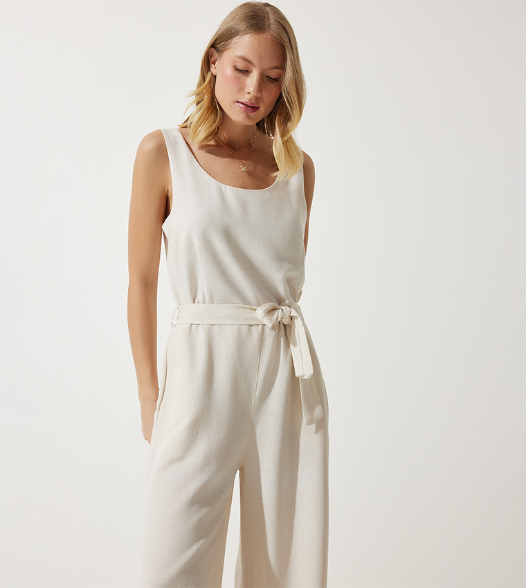 Solid Linen Overalls