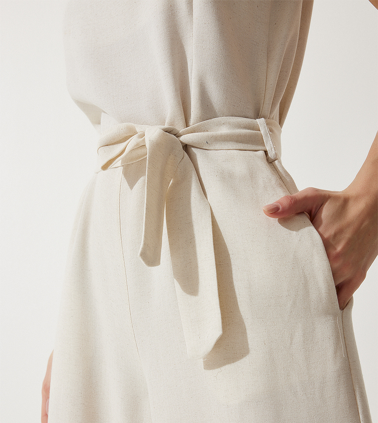 Solid Linen Overalls