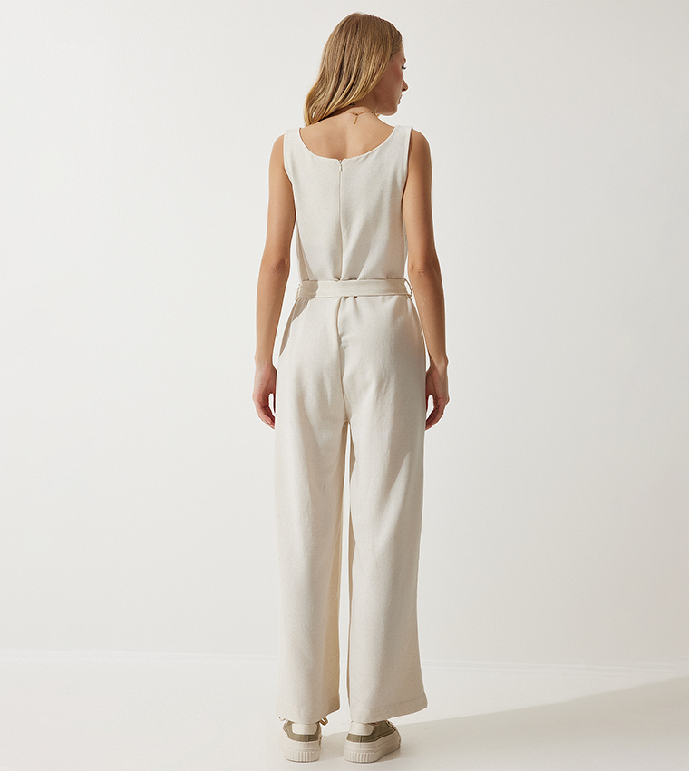 Solid Linen Overalls